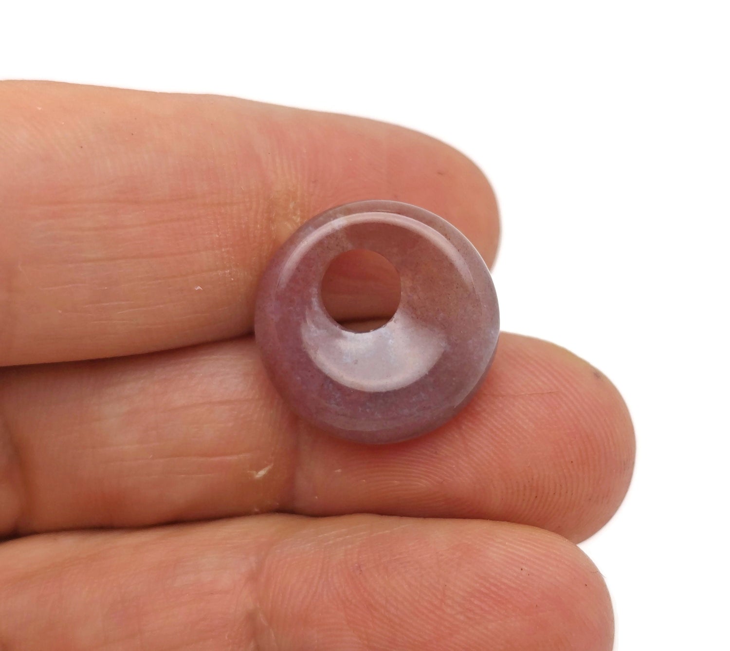 Donut de cristal de ágata musgosa - Piedra Pi - 18mm - DO1027