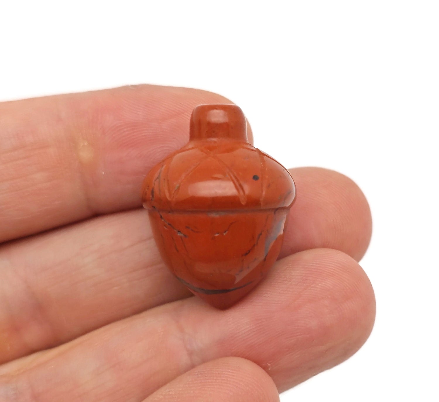 Red Jasper Crystal Acorn Carved Gemstone - Home Crystal Decoration - 26mm - AC1005
