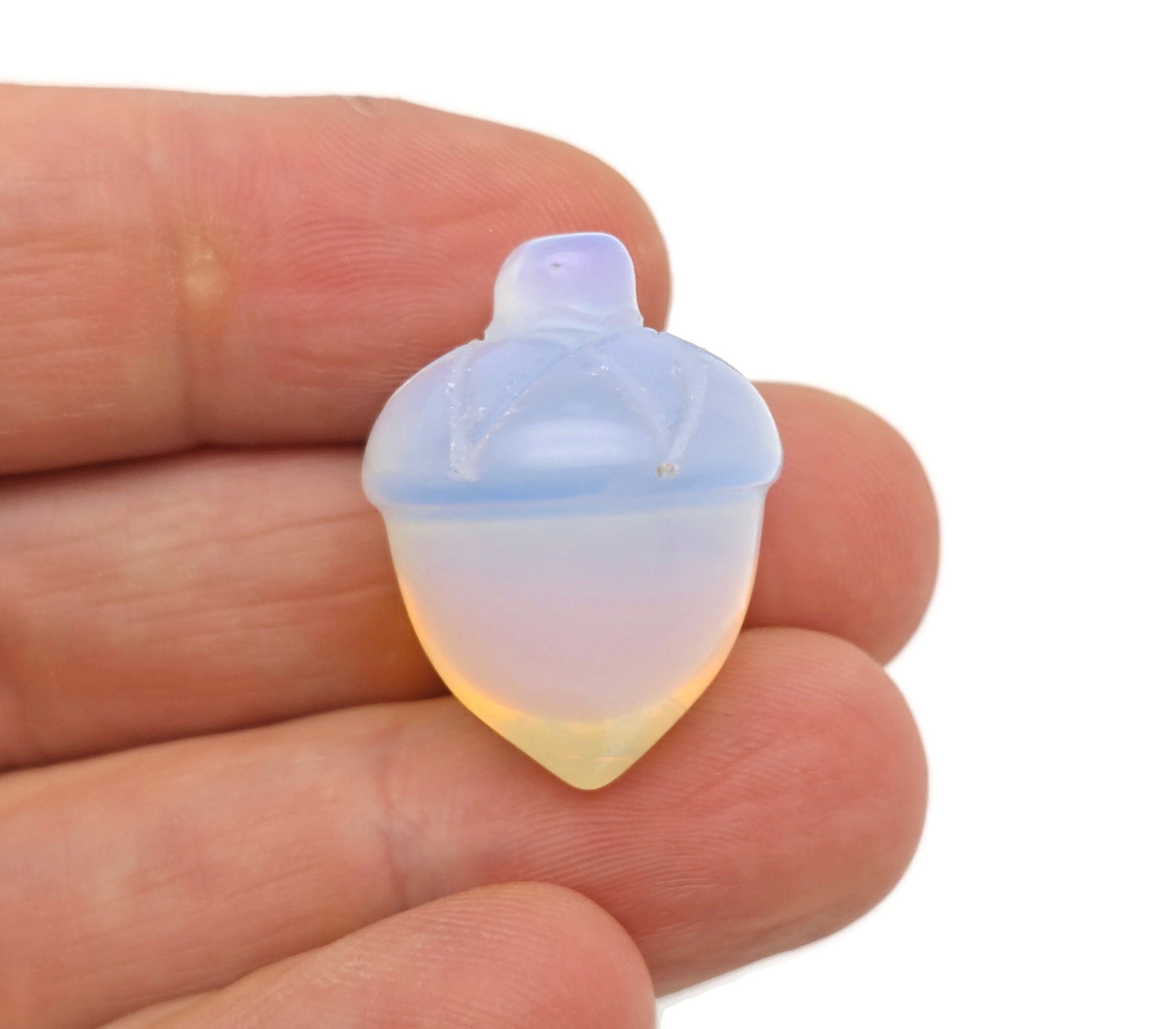 Opalite Crystal Acorn Carved Gemstone - Home Crystal Decoration  - 26mm - AC1020