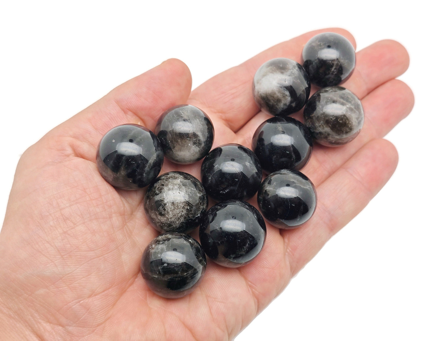 Black Moonstone Sphere Gemstone - Crystal Ball - 20-23mm - SP1121