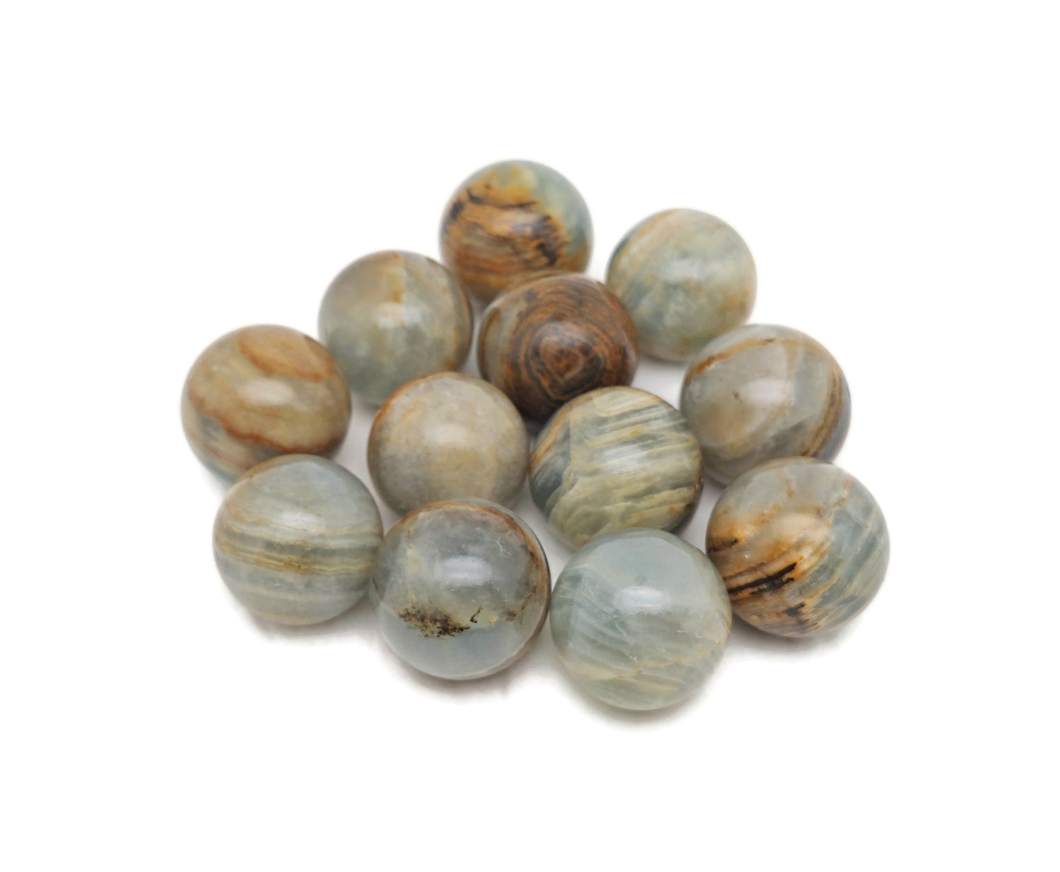 Esfera de Ónix Azul - Bola de Cristal de Calcita Acuática Lemuriana - 22mm - SP1122