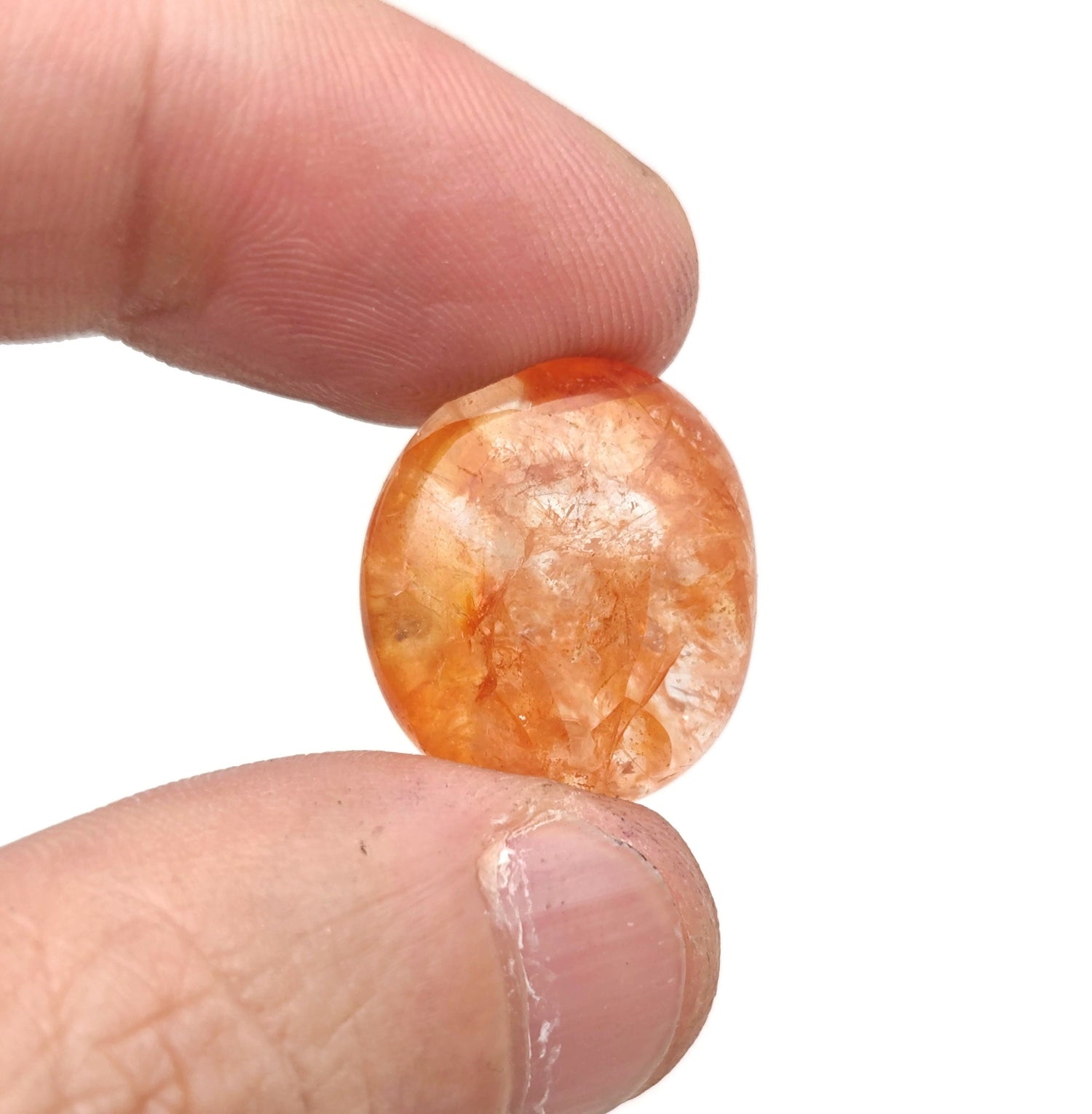 Pierre roulée de quartz hématoïde rouge ?€? Quartz de feu ?€? Cristal de guérison ?€? Pierre non montée - TU1261