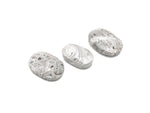 Mexican White Agate palm gemstone spa stone from GemstoneGO, showcasing smooth, polished white agate with natural banding patterns.
