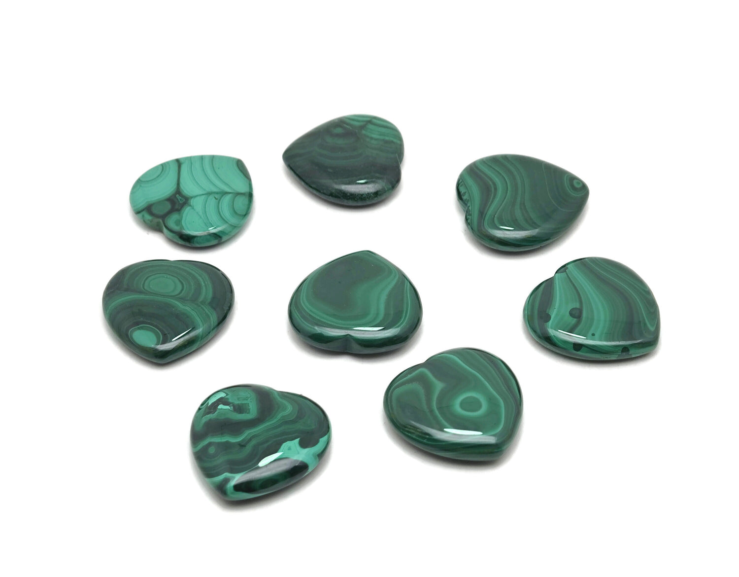 Malachite Heart Gemstone - 30mm - HE1283