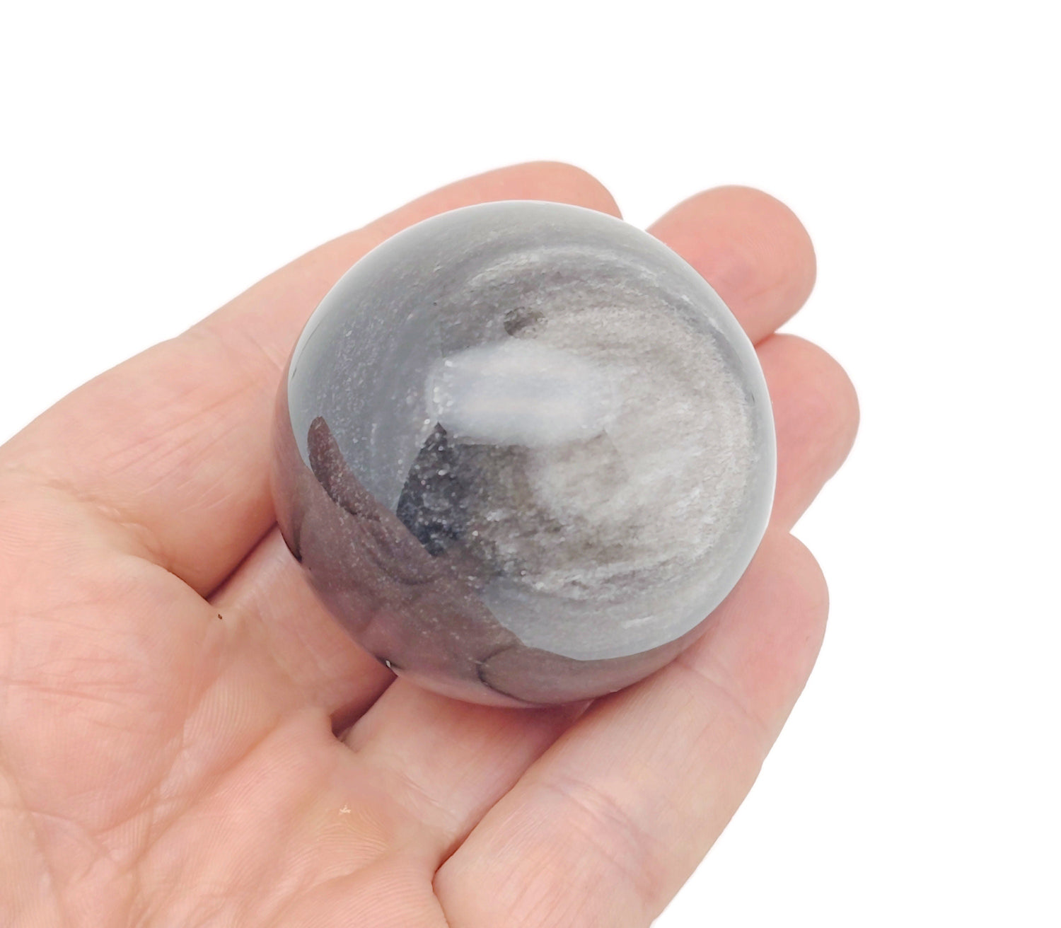 Silver Obsidian Sphere Gemstone - Crystal Ball - 40-50mm - BA1063
