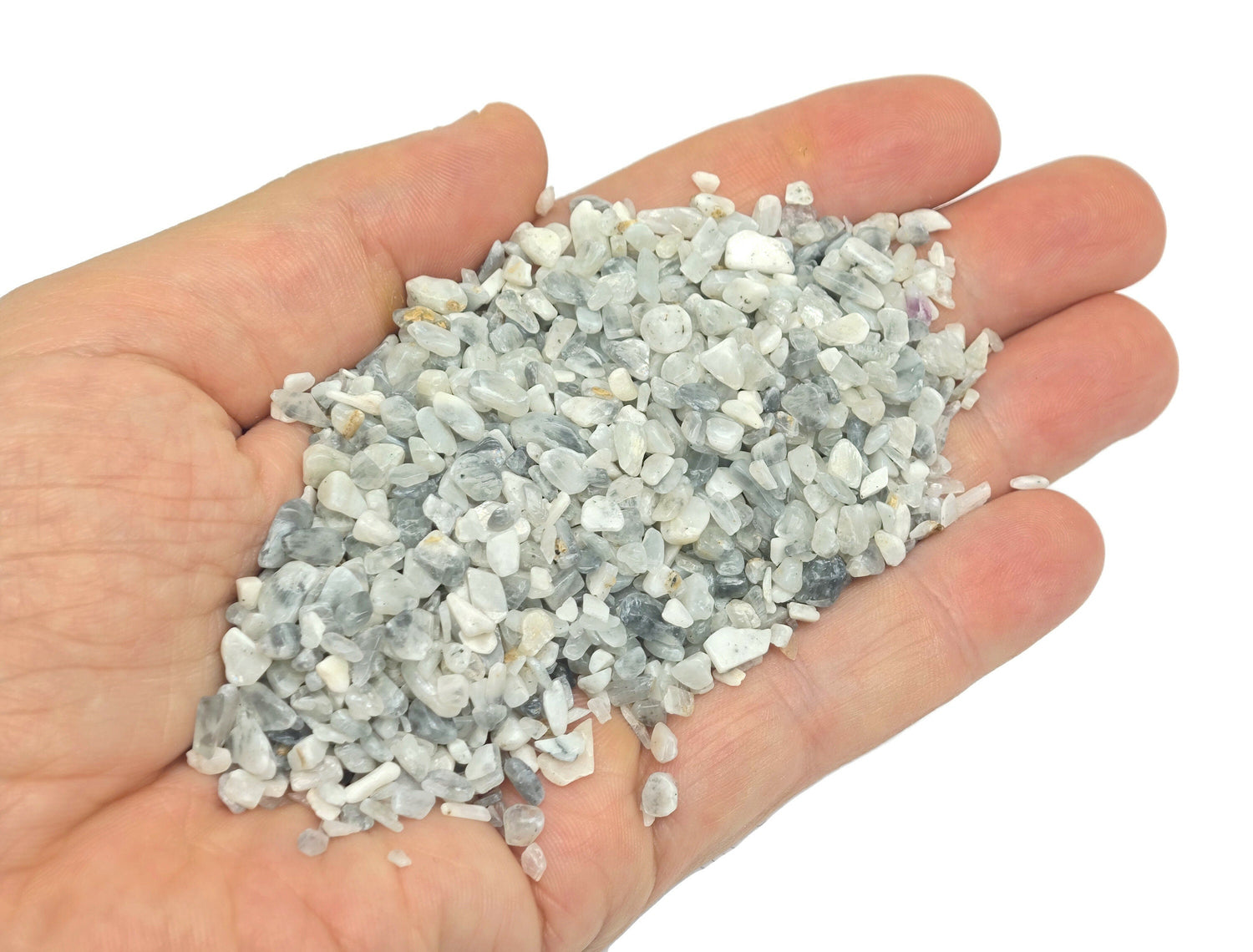 Black Moonstone Crystal Chips - Semi Tumbled Stone - Bulk - 2-6mm - CP1257