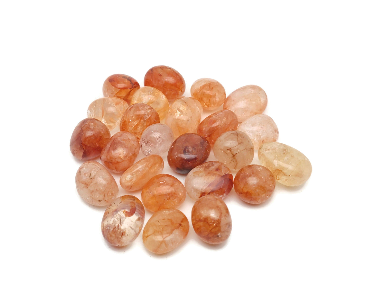 Pierre roulée de quartz hématoïde rouge ?€? Quartz de feu ?€? Cristal de guérison ?€? Pierre non montée - TU1261