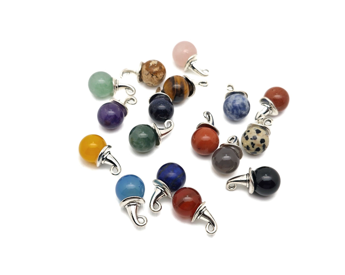 Halloween hat-shaped gemstone pendant featuring a sphere gemstone, perfect for Halloween crystal jewelry gifts by GemstoneGO.