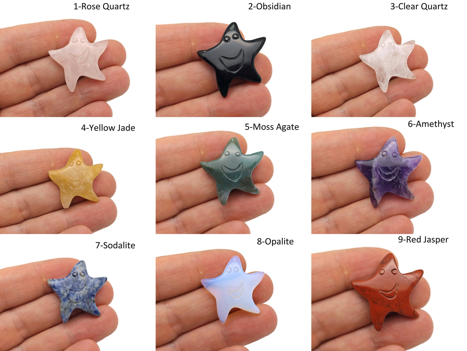 Mini gemstone crystal star from GemstoneGO, colorful making jewelry gift with a shiny, faceted surface on a white background.
