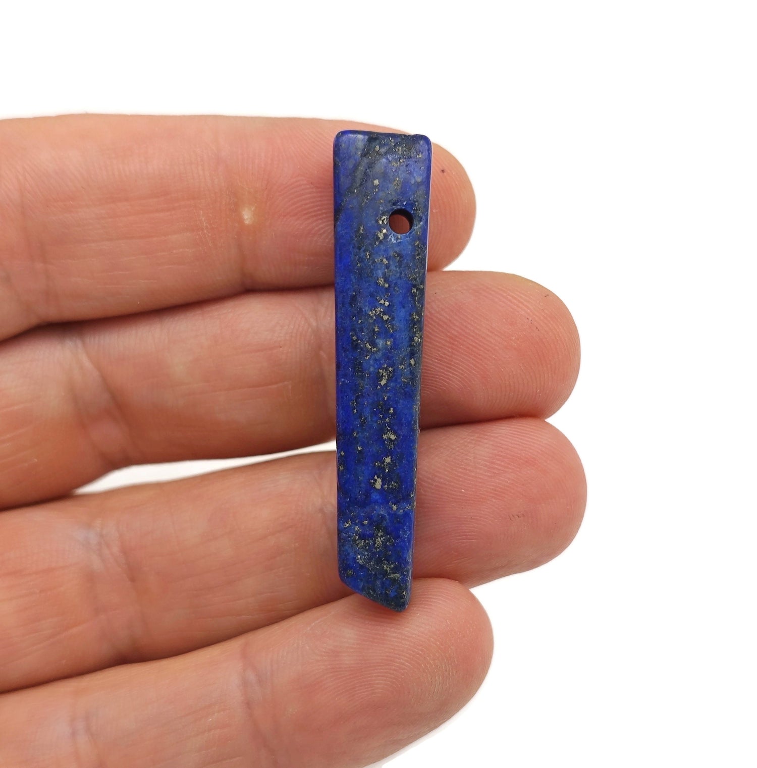 Pierres roulées de lapis-lazuli percées - Pierre roulée à trou rectangulaire - Cristaux pour la fabrication de bijoux - Pierres en vrac - NC1671