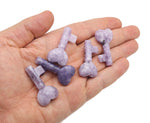 Lepidolite key gemstone carving, 40mm, from GemstoneGO, showcasing purple mineral with smooth polished surface and detailed key shape.