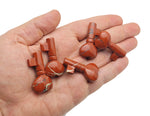 Red Jasper gemstone key carving, 40mm, from GemstoneGO, showing a polished red jasper key-shaped carving with intricate details.