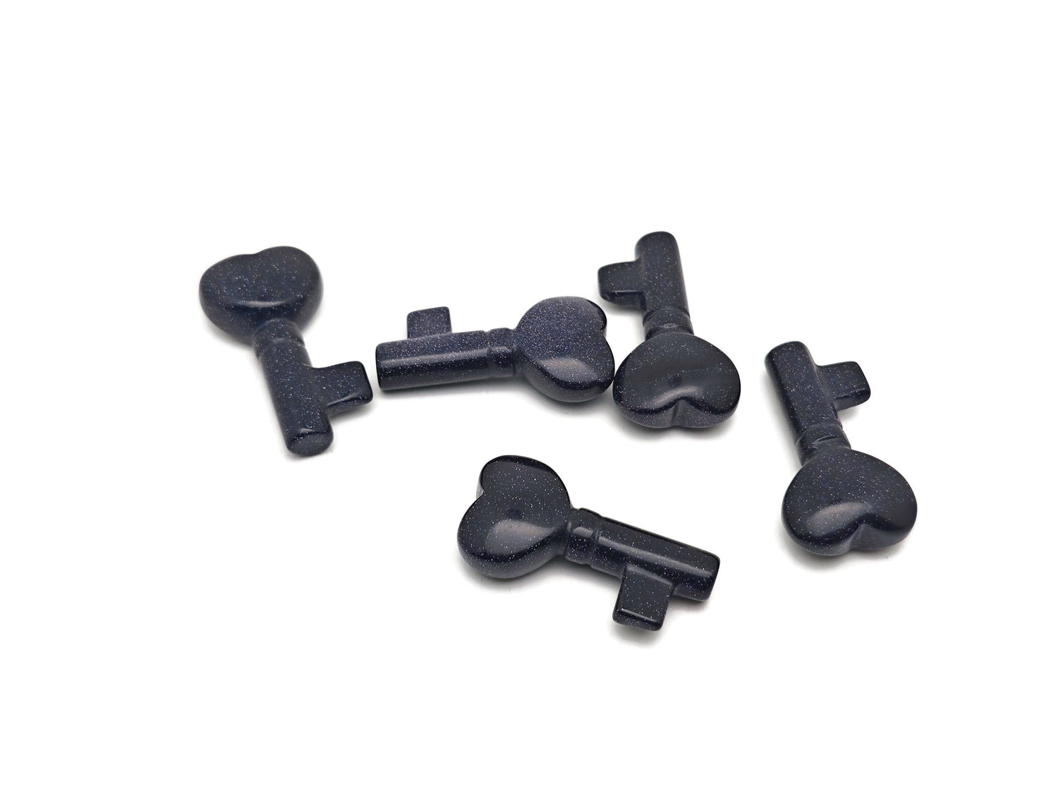 Talla de gema llave de Goldstone Azul - 40mm - KY1007