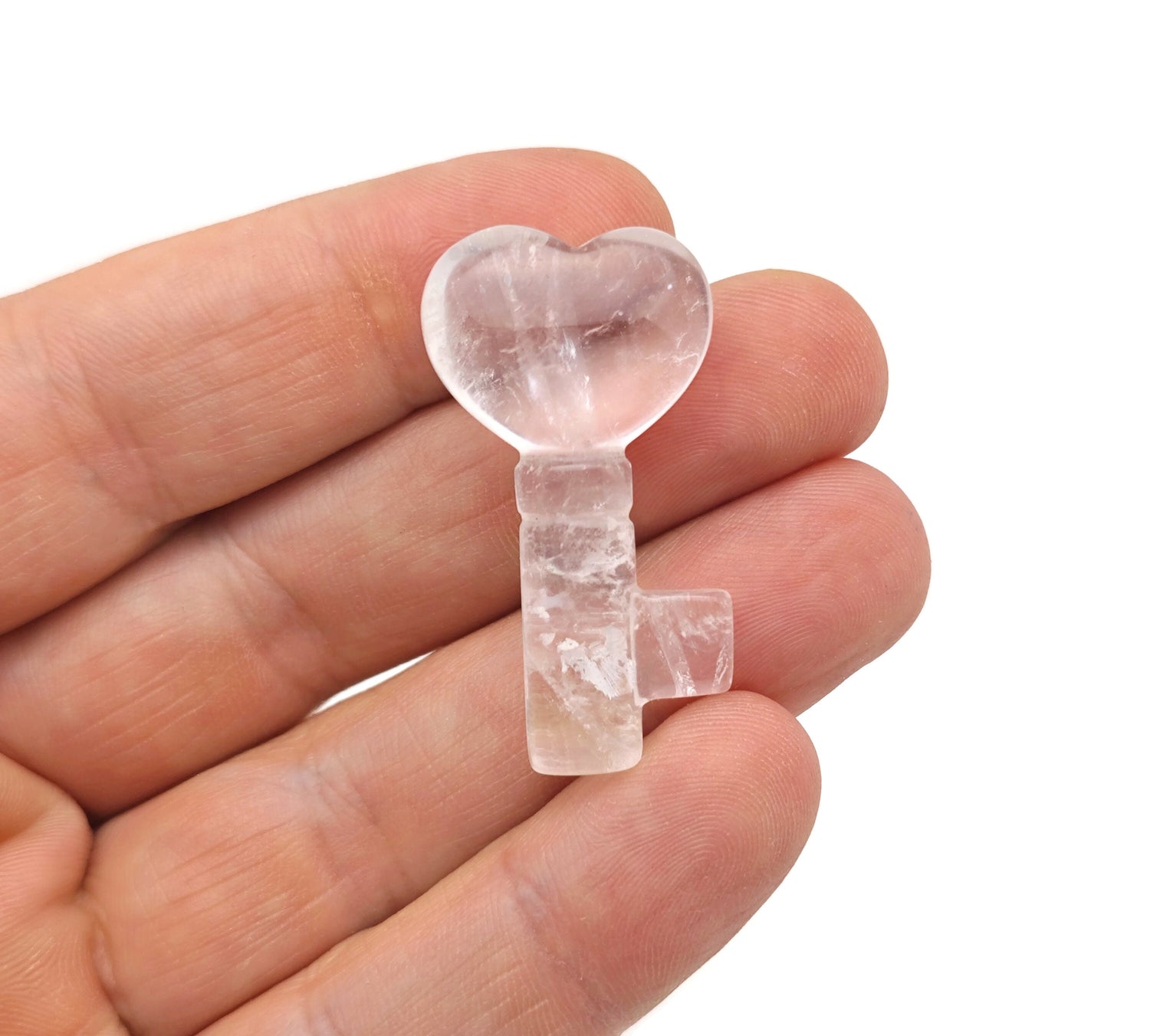 Clear Quartz Key Gemstone Carving - 40mm - KY1008
