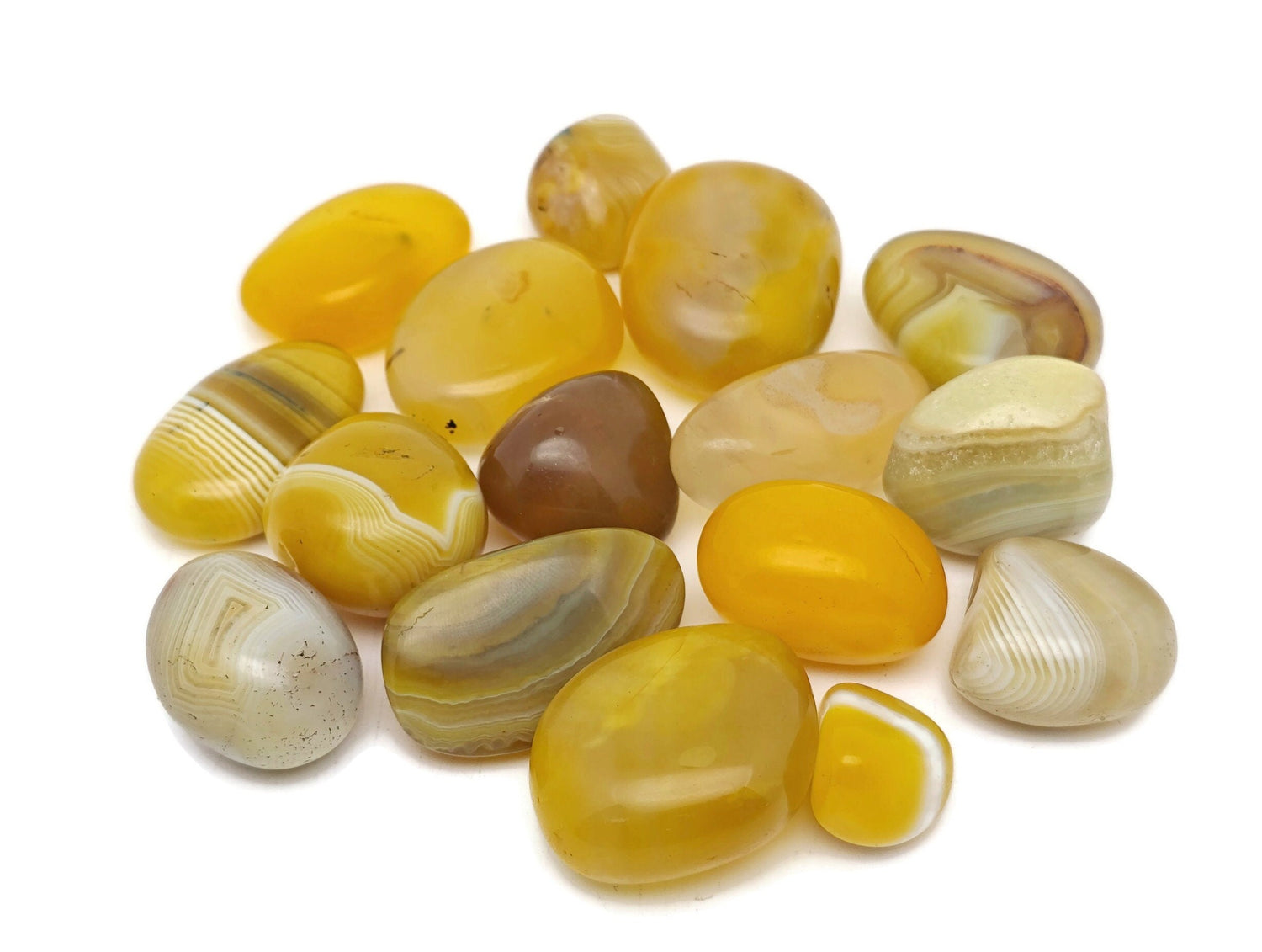 Pierre roulée d'agate jaune ?€? Cristal d'agate jaune naturelle ?€? Pierre polie ?€? Pierre d'agate - TU1305