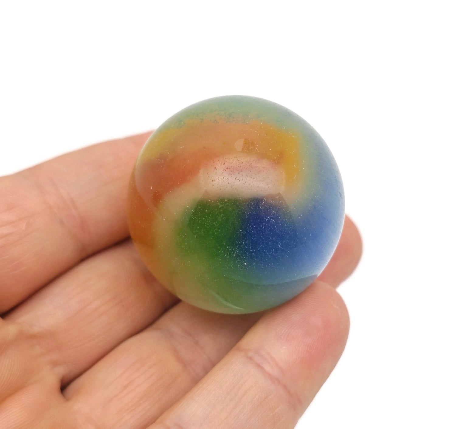 Rainbow Cats Eye Sphere Gemstone - Crystal Ball - 40mm - BA1055