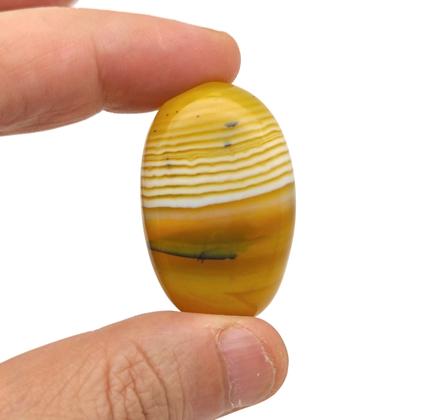 Pierre roulée d'agate jaune ?€? Cristal d'agate jaune naturelle ?€? Pierre polie ?€? Pierre d'agate - TU1305