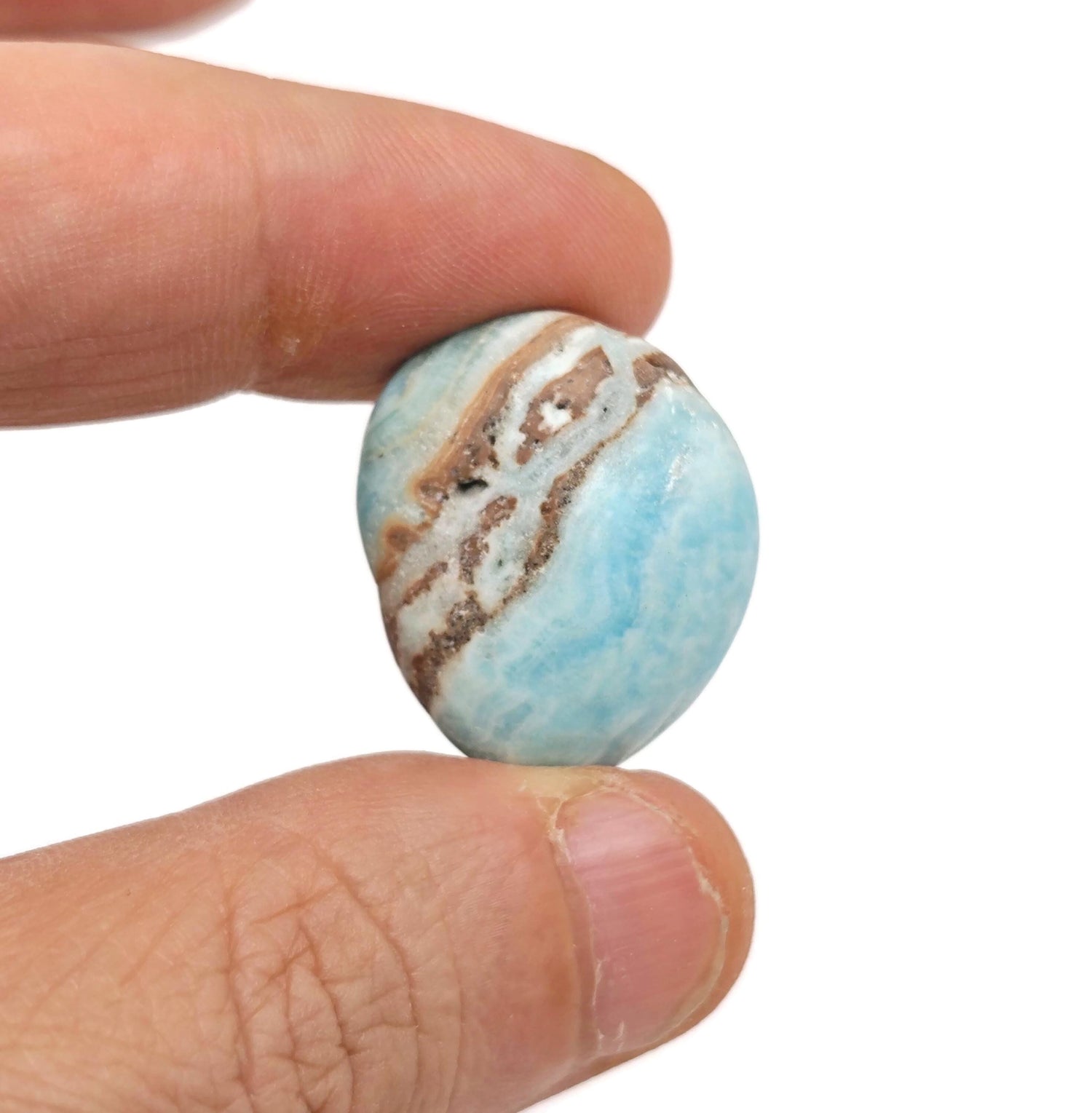 Pierre roulée d'hémimorphite - Cristaux d'hémimorphite bleue - Hémimorphite polie - Pierres de guérison - TU1332