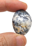 Cheetah Opal tumbled stone from GemstoneGO, showing vibrant orange, yellow, and black patterns on smooth polished surface.