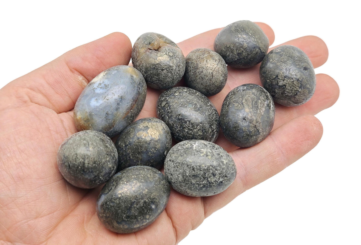 Cooper Agate tumbled gemstone from GemstoneGO, smooth polished stone with natural banding and warm orange-brown hues.