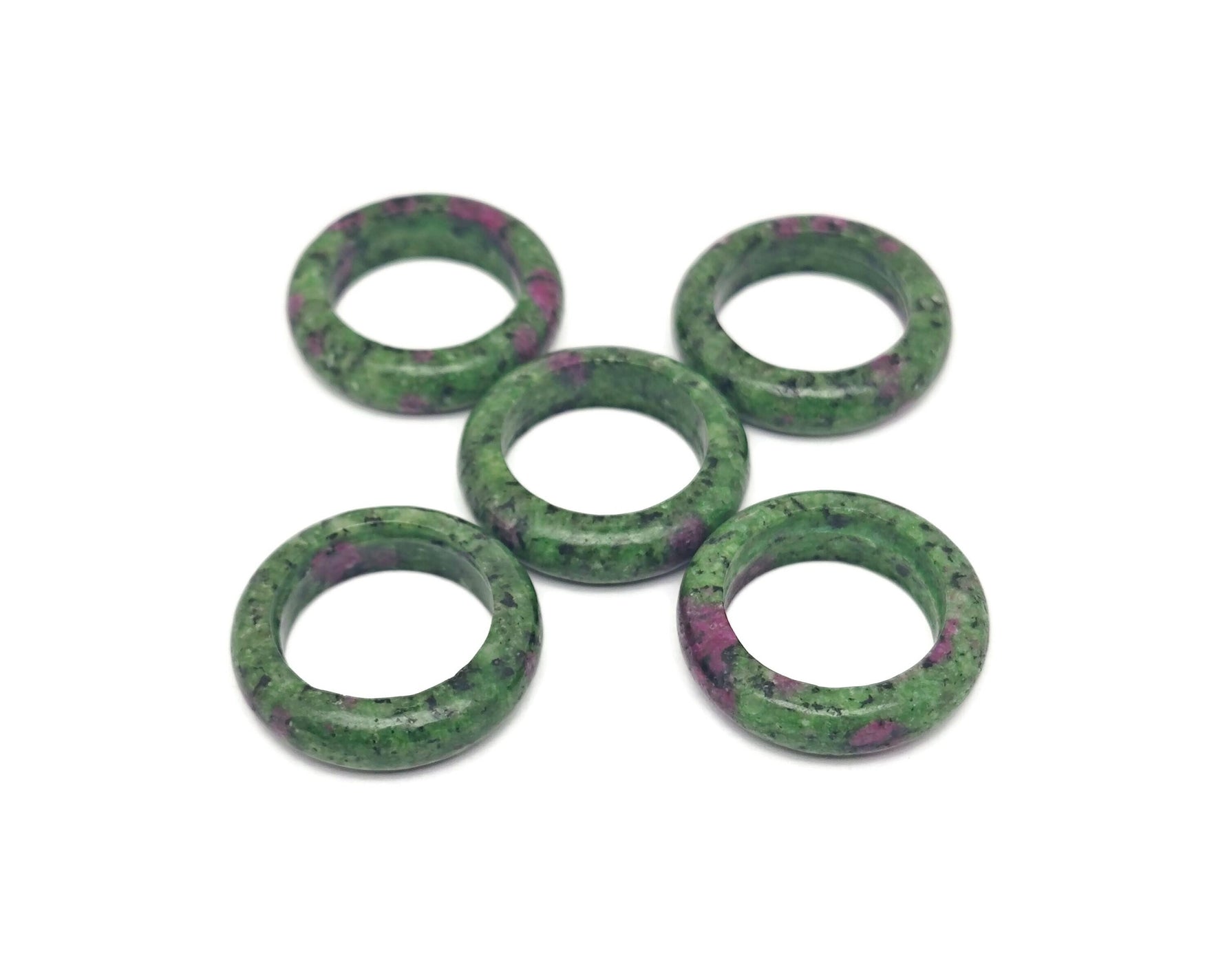 Ruby Zoisite crystal ring featuring a vibrant gemstone set in a silver band, crafted by GemstoneGO.