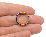 Rainbow hematite crystal ring from GemstoneGO featuring a vibrant rainbow-colored hematite stone in a silver-toned band.