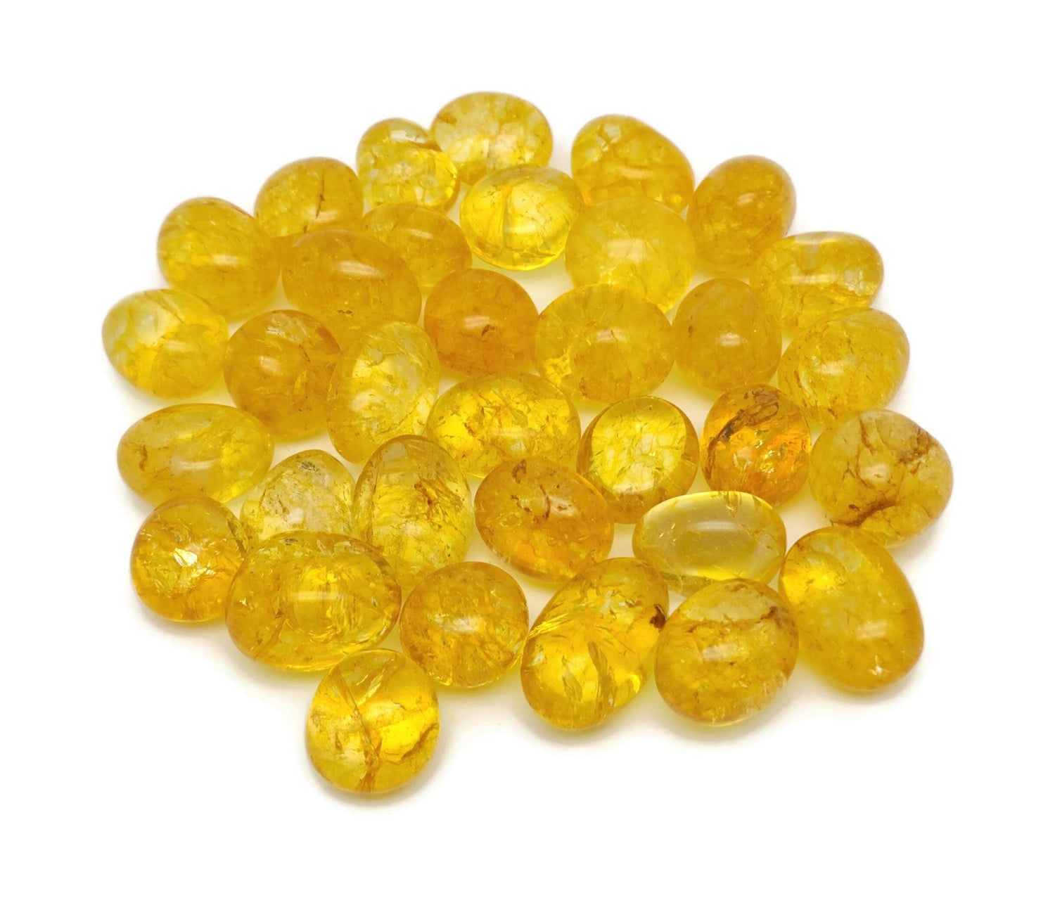 Pierre roulée de quartz citrine fissurée A++ ?€? Petite pierre roulée de citrine ?€? Pierre de cristal de guérison ?€? Pierre précieuse de citrine - TU1312