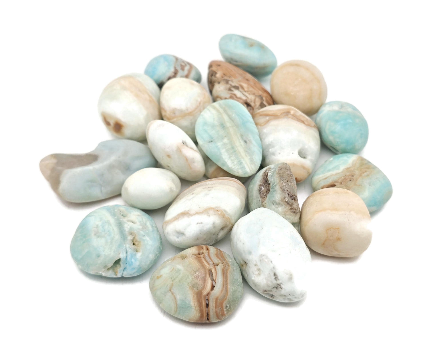 Pierre roulée d'hémimorphite - Cristaux d'hémimorphite bleue - Hémimorphite polie - Pierres de guérison - TU1332
