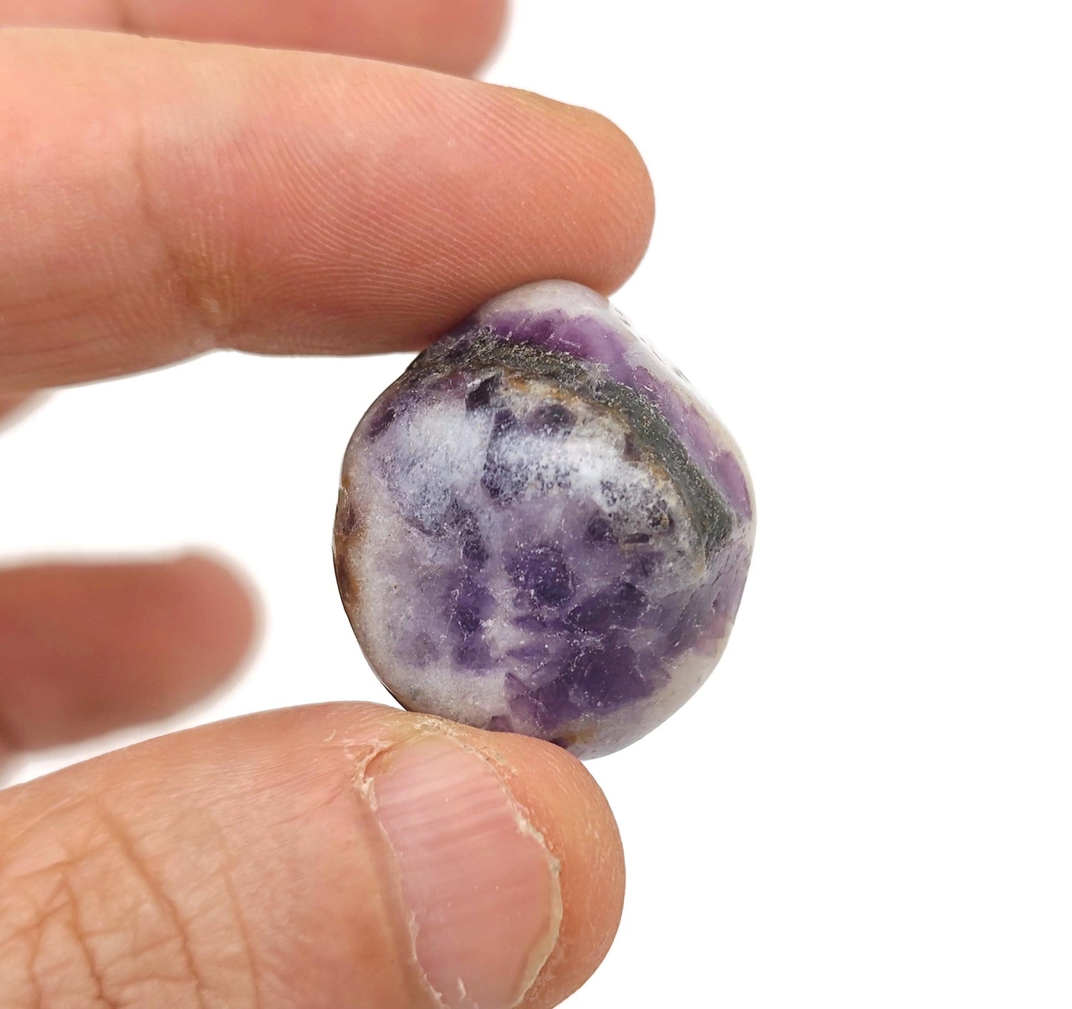 Pierre roulée de racine de fluorite violette - Cristaux authentiques - Offrez-la à votre meilleure amie ! Pierres de guérison - TU1333