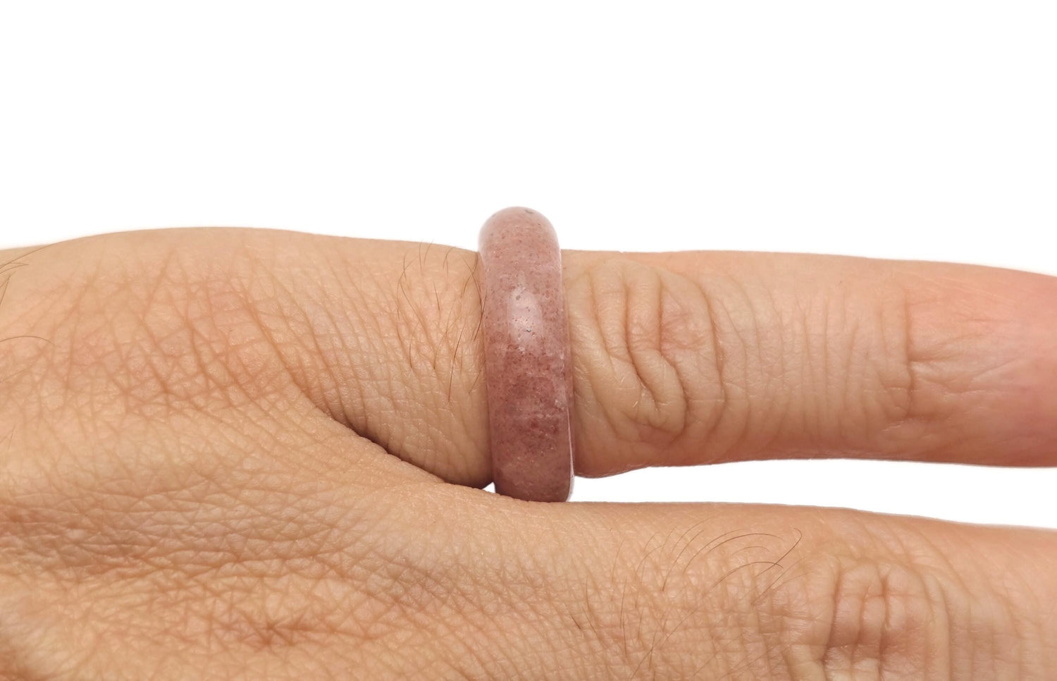 Strawberry Quartz Crystal Ring by GemstoneGO featuring a vibrant pink gemstone set in a silver band.
