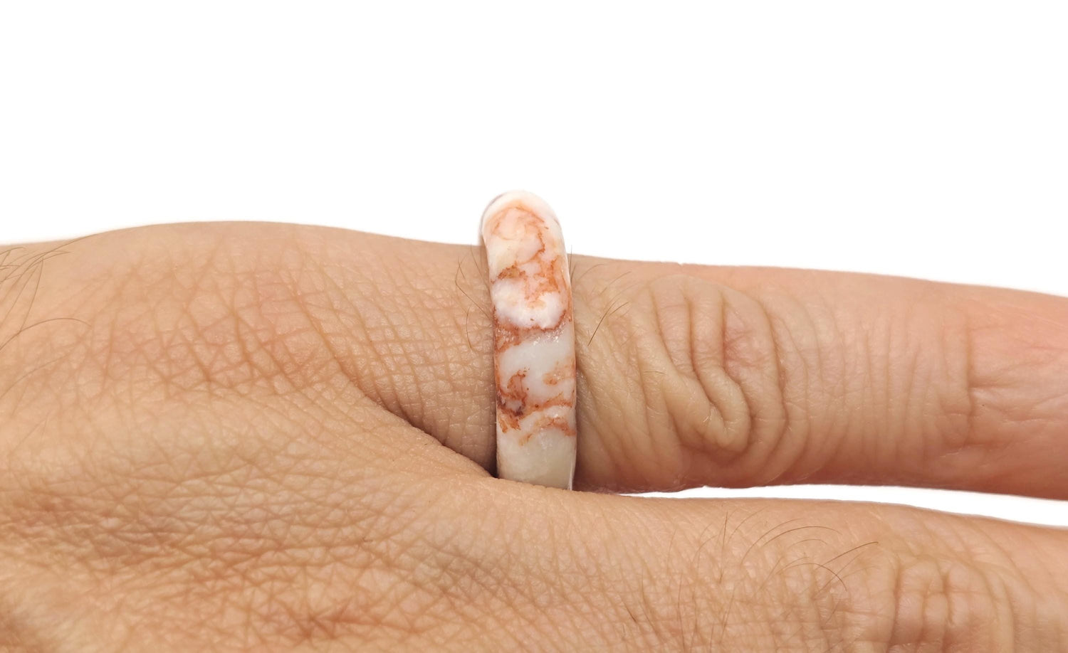 Red Network Jasper crystal ring featuring a vibrant red vein jasper stone set in a silver band, crafted by GemstoneGO.