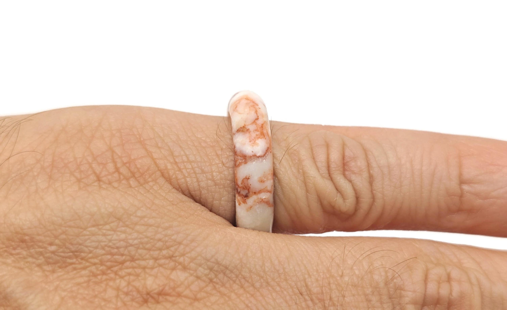 Red Network Jasper crystal ring featuring a vibrant red vein jasper stone set in a silver band, crafted by GemstoneGO.