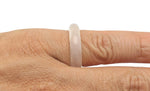 White agate crystal ring by GemstoneGO featuring a polished stone set in a sleek band, elegant jewelry for everyday or special occasions.