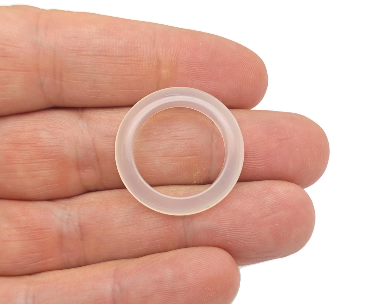 White agate crystal ring featuring a polished gemstone set in a silver band, elegant jewelry by GemstoneGO.