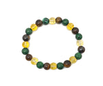 Handmade abundance and prosperity gemstone bracelet with colorful beads, featuring a natural stone charm, by GemstoneGO.