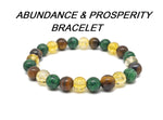 Handmade abundance and prosperity gemstone bracelet with colorful beads, designed for positive intentions, by GemstoneGO.