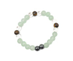 Handmade depression gemstone bracelet with colorful beads and charm, designed for positive intention and emotional well-being.