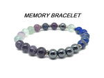 Handmade gemstone memory bracelet with colorful beads and silver accents, designed as an intention bracelet by GemstoneGO.