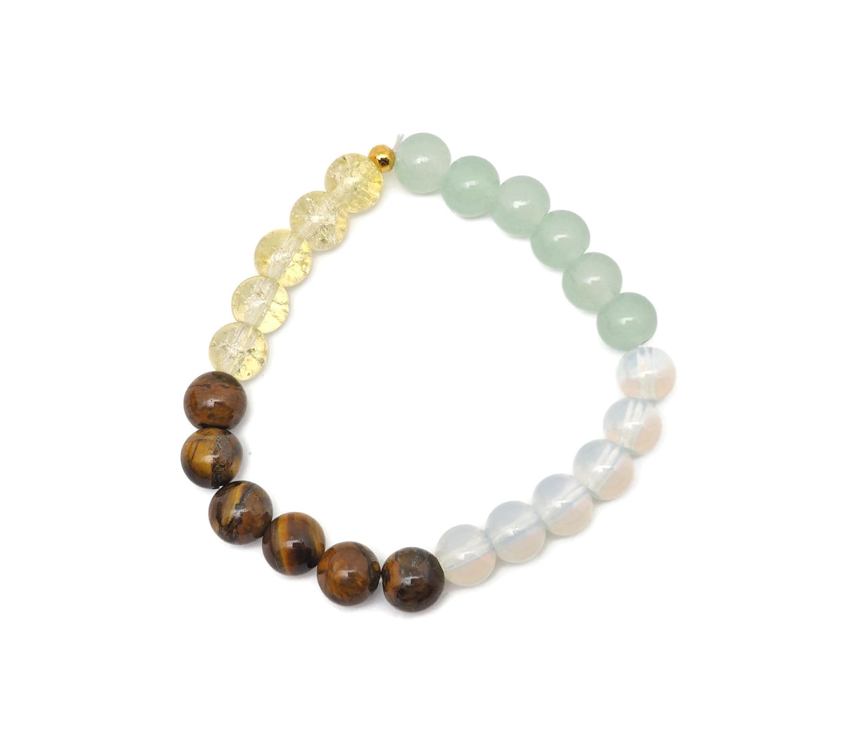 Handmade Lucky Wealth gemstone bracelet by GemstoneGO featuring colorful beads and a charm, designed for positive intentions.