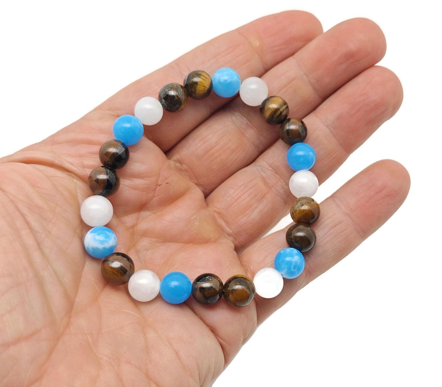 Handmade gemstone bracelet with colorful beads and charm, designed as an intention bracelet by GemstoneGO.