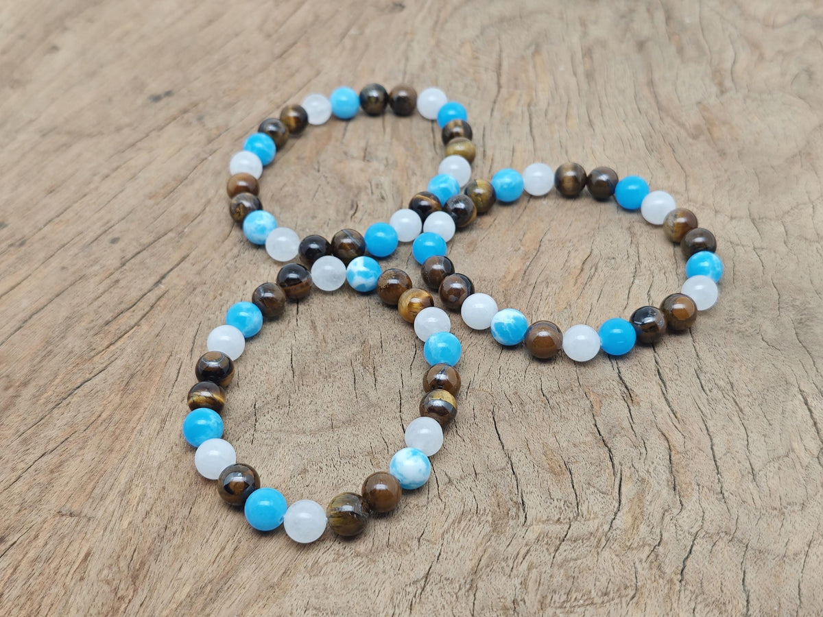 Handmade gemstone bracelet with colorful beads, featuring a Happy Gemstone design from GemstoneGO, perfect for intention and style.
