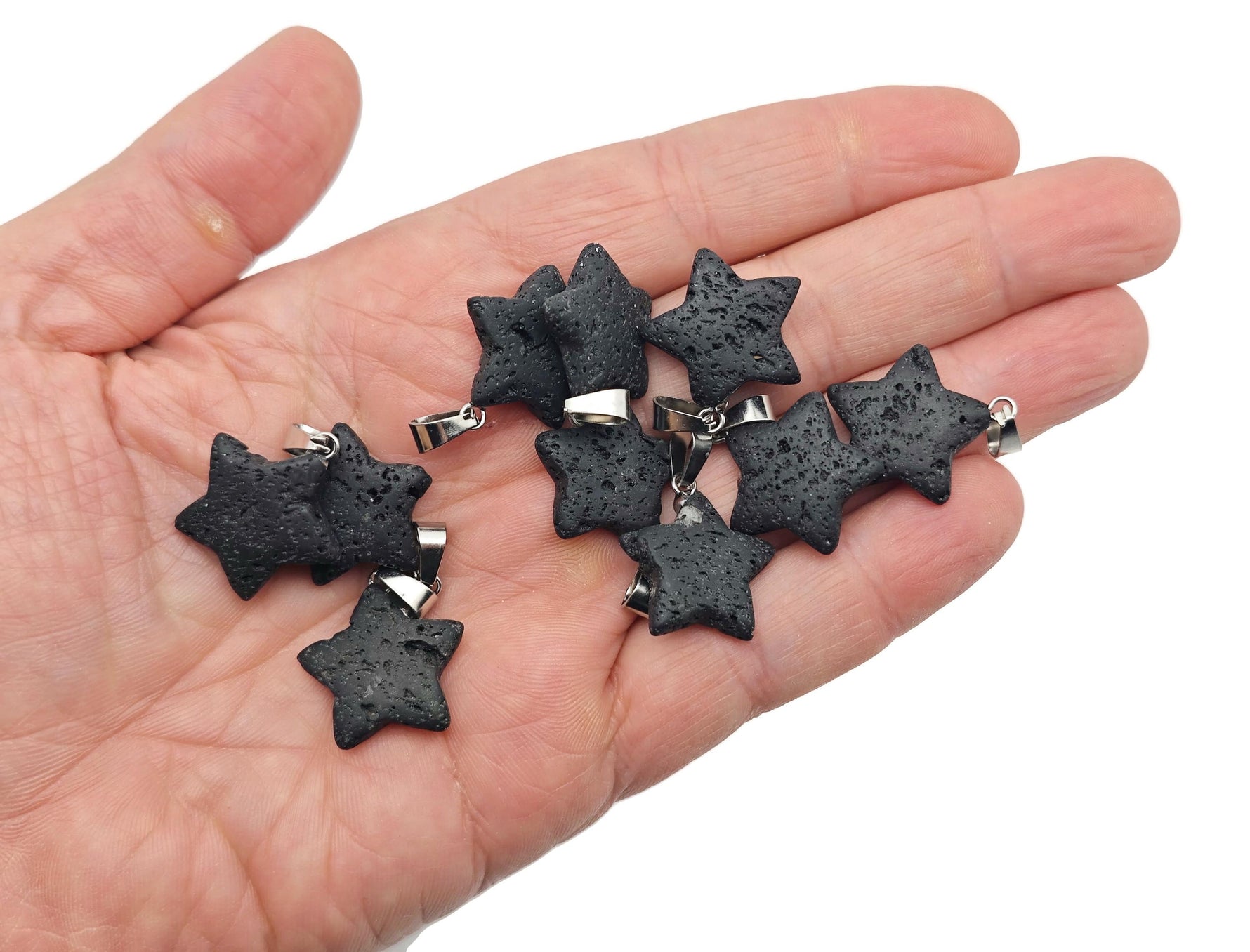 Lava Star Crystal Pendant featuring a spiritual stone, crafted by GemstoneGO, displayed hanging on a chain against a neutral background.