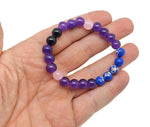 Handmade emf protection gemstone bracelet with colorful beads and adjustable cord from GemstoneGO.