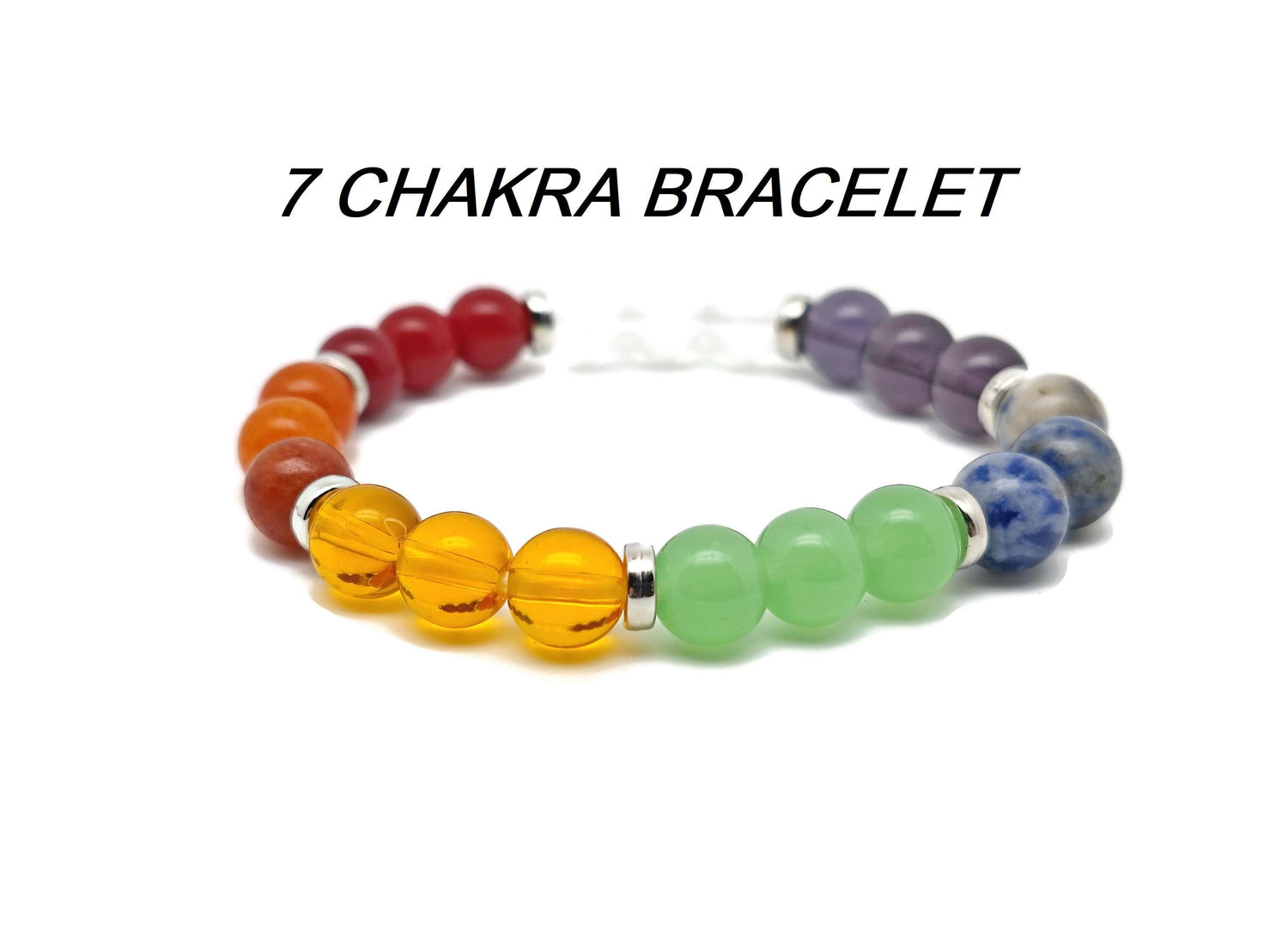 Bracelet 7 Chakras en Pierres Précieuses - Bracelet en Cristal Fait Main - Bracelet Extensible Homme/Femme - Cadeau pour Elle - Choisissez Votre Bracelet - YY1044