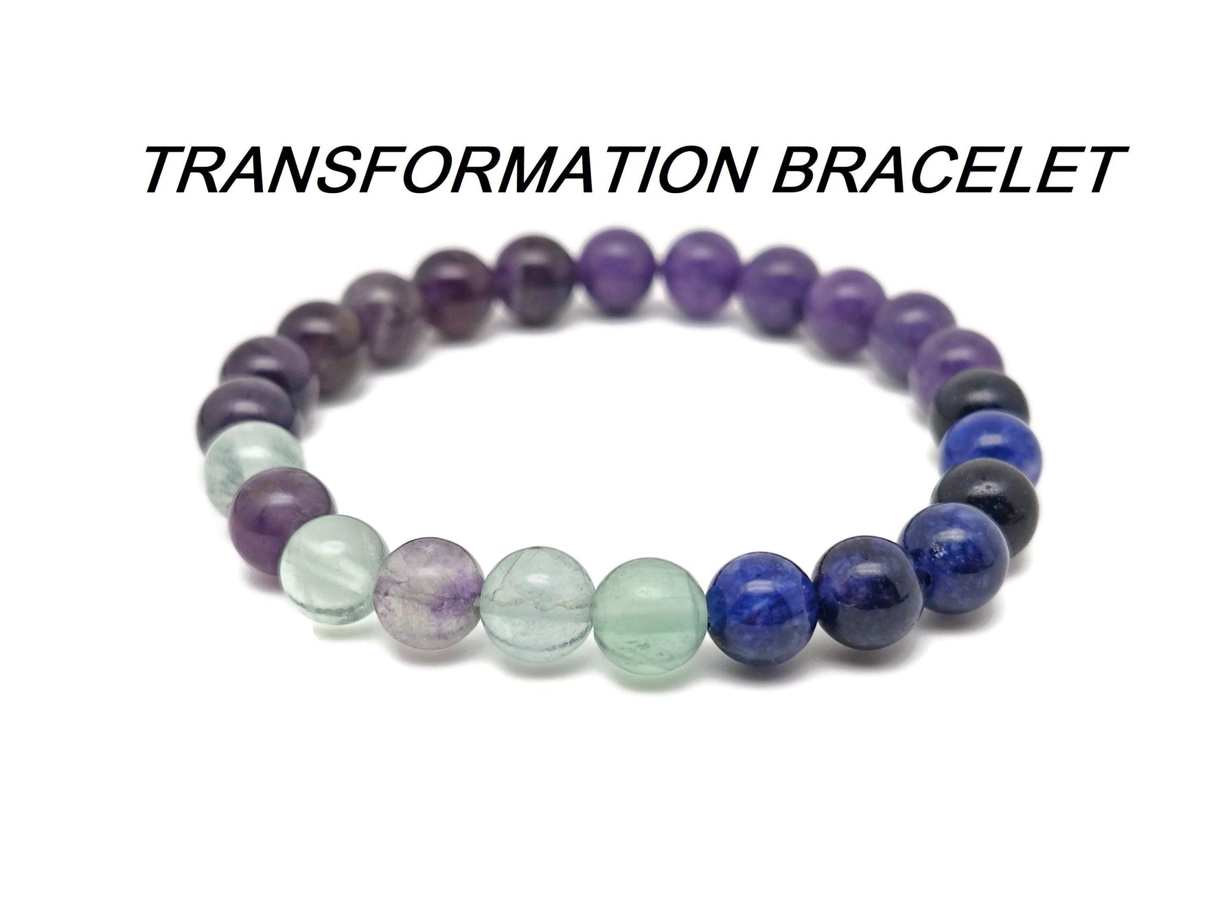 Handmade Transformation Gemstone Bracelet with colorful beads, designed for intention and personal growth by GemstoneGO.