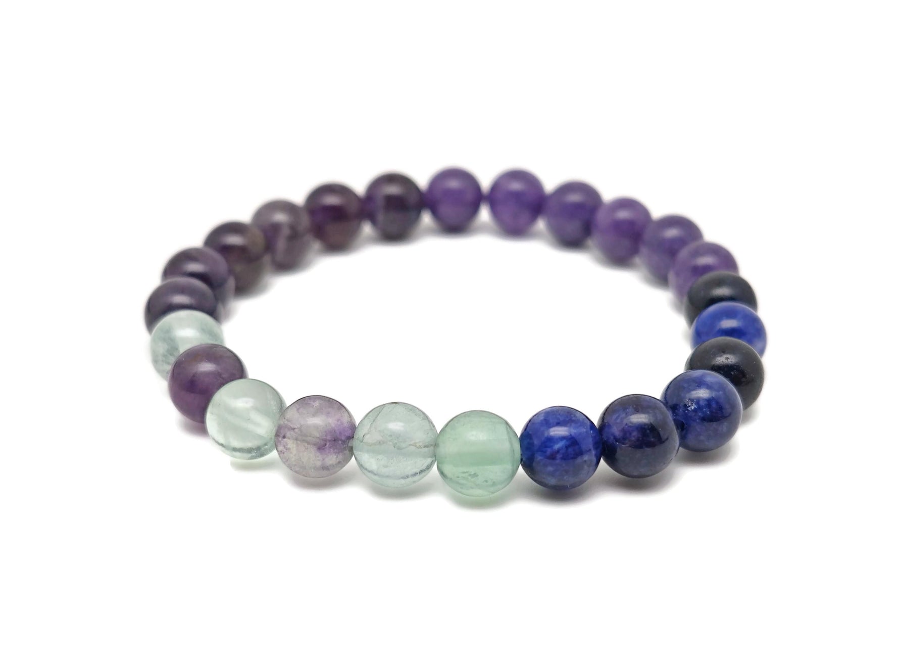 Handmade gemstone bracelet with colorful beads, designed for intention and transformation, by GemstoneGO.