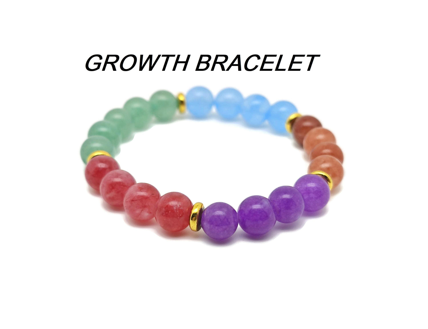 Handmade gemstone bracelet with colorful beads and charm, designed as an intention bracelet by GemstoneGO.