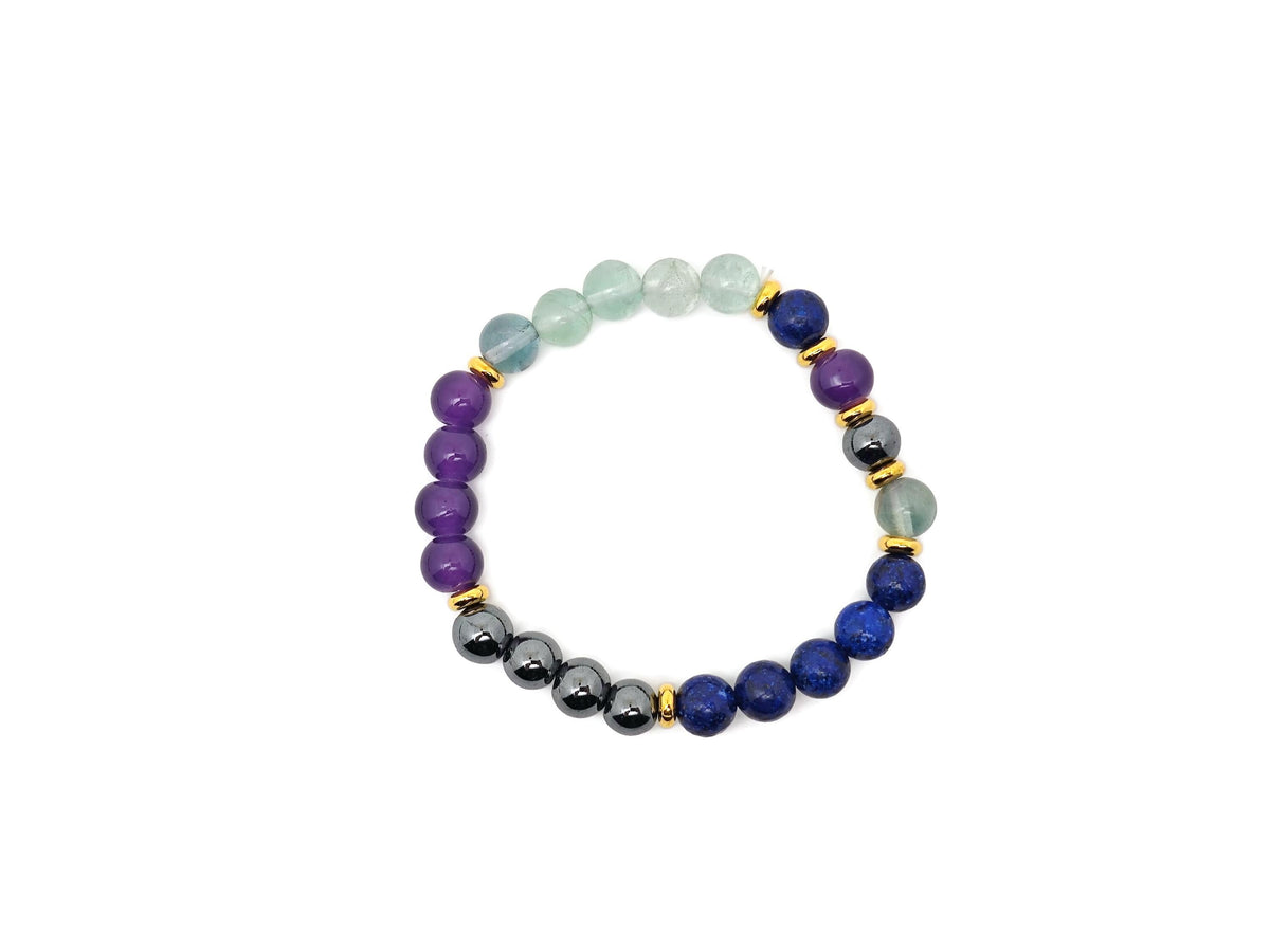 Handmade root chakra gemstone bracelet with red beads and natural stones, designed for intention and energy balancing by GemstoneGO