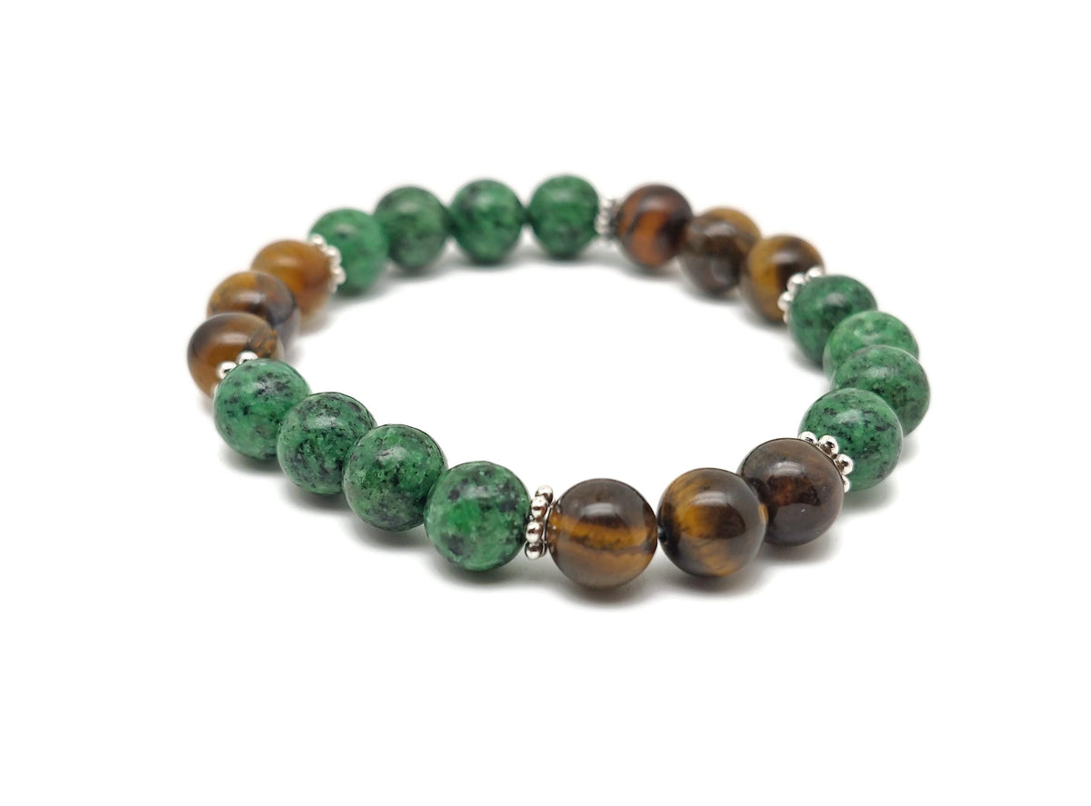 Handmade gemstone cleansing bracelet with colorful beads, designed for intention setting, from GemstoneGO.