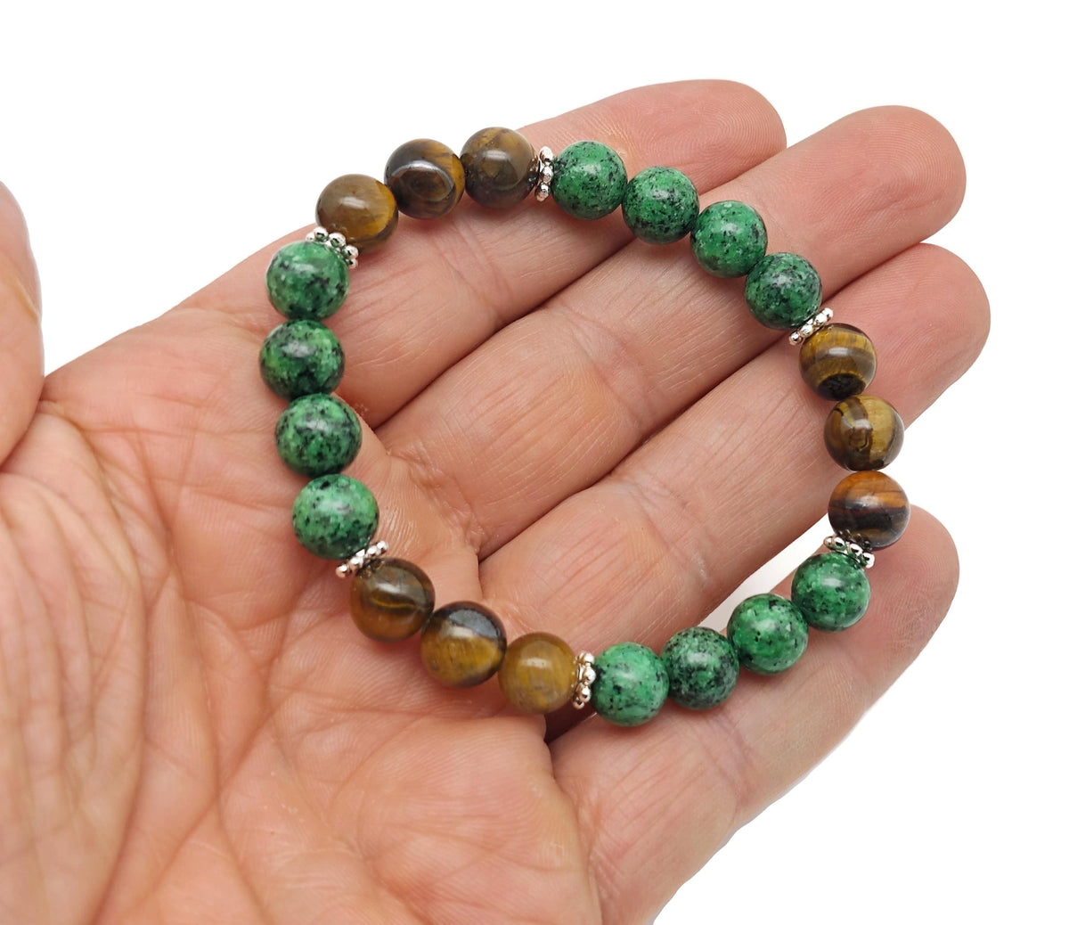 Handmade cleansing gemstone bracelet with colorful beads and natural stones, designed for positive intentions, by GemstoneGO.